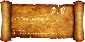 Pósa Barbara névjegykártya