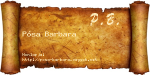 Pósa Barbara névjegykártya
